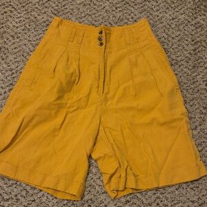 Mustard High-Waisted Women Shorts